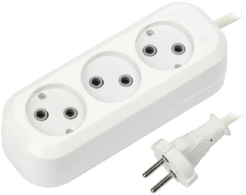 Удлинитель без заземления Smartbuy 3х3,0м 10А 2200Вт белый картинка 